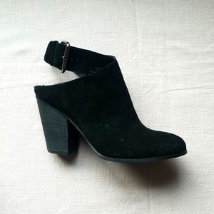 Carlos Santana Black Suede Ankle Heels size 8